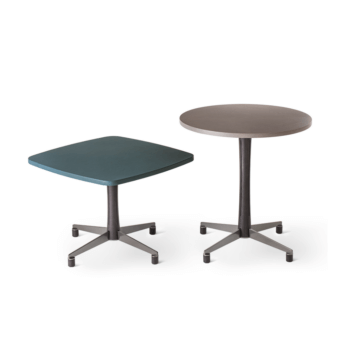 Superior Giorgetti Spark coffee table with grey matte tabletop and natural wood built with dark-grey metal legs