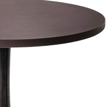 Elegant Giorgetti Spark coffee table with a dark brown natural wood structure and polished finish