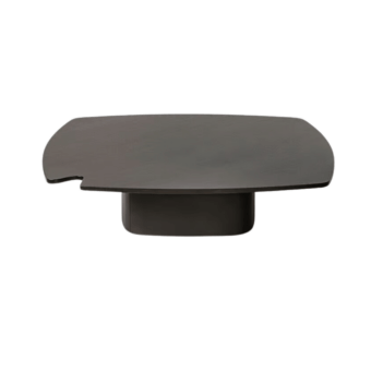 Distinguished Giorgetti Woody&Mia coffee table with dark-toned wood and enveloping lines in a matte finish