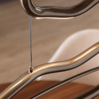 Exceptional Masiero Visio suspension lamp with looping bronze-toned metal frame and integrated LED light source