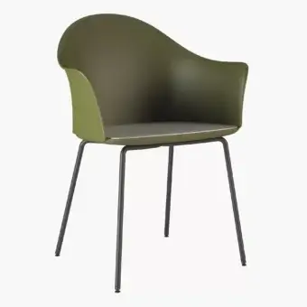 Exceptional Presotto Profilo Tofane chair with olive green synthetic seat and wraparound backrest in matte finish