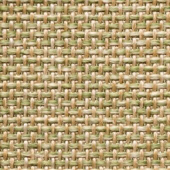 Olive twill textile sample with a grid pattern of light beige and muted olive green cylindrical strands, featuring a subtle sheen.