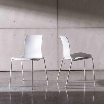 Exceptional Sovet Italia Olly chair embodies beauty in simple form with smooth curved lines and a matte finish