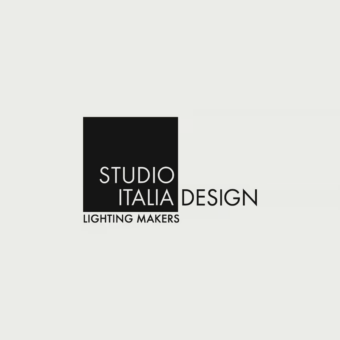 Studio Italia Design logo graphic, dark gray text on light gray, featuring a black square and two-line sans-serif typography for brand identification.