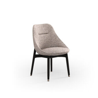 Superior CPRN Homood Royal chair with light beige fabric upholstery and luxury solid wood legs