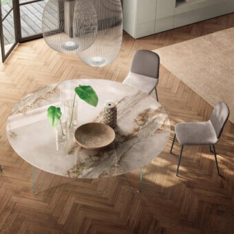 Air Slim Round Table - Glass