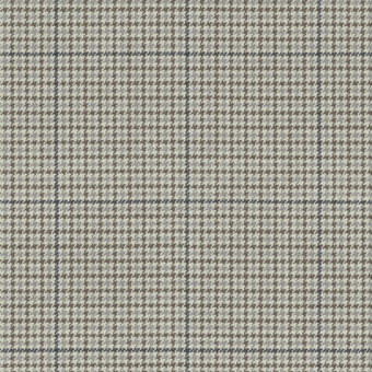Houndstooth check pattern in beige, brown, and gray tones with interlocking shapes and a textured woven appearance, bisected by a dark gray line.