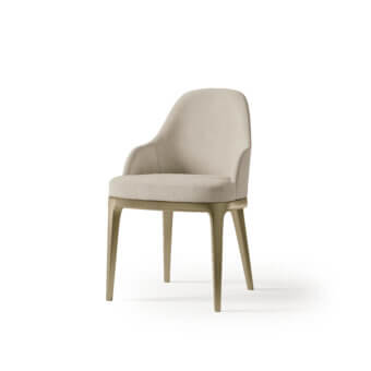 Superior Bizzotto Italia Dune chair in light beige leather with lacquered metal legs exhibiting contemporary style