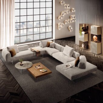 Air Soft Sectional - Glass Legs