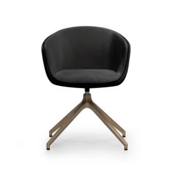 Superior WAYNE Enterprises WE-136 armchair with black fabric upholstery and gold tone metal base