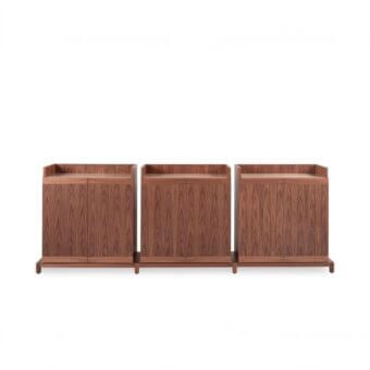 Refined Bellavista Sting sideboard crafted in oak with a smooth medium-toned brown finish and simple platform base