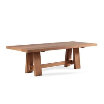 Distinguished Bellavista Diapason table crafted with Italian poplar and real oak veneer in a medium-toned natural wood finish exhibiting geometric lines
