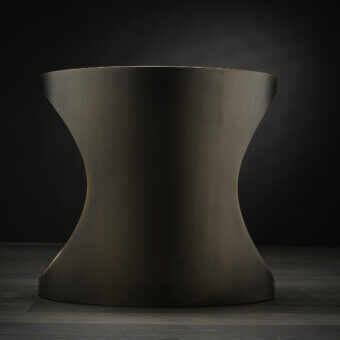 Superior Bellavista Hole side table in muted brown metal with a smooth matte finish crafted in Italy