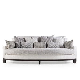 Superior Bellavista Josephine sofa with light gray textured textile upholstery and solid Ashwood base construction