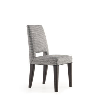 Distinguished Bellavista Margot chair crafted in Italy with patterned grey and white fabric upholstery and beechwood legs