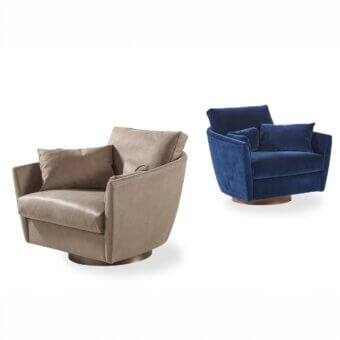 Exceptional Bellavista Panama lounge chair with tan leather upholstery and Walnut wood base crafted in Italy
