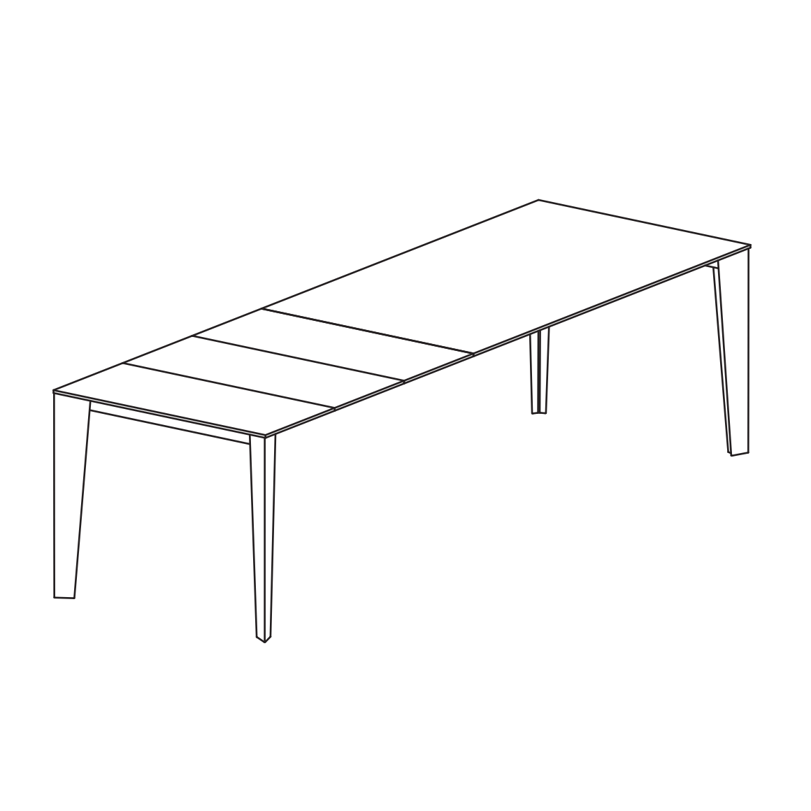 Delta Rectangular Extendable Table by Bontempi | Cassoni