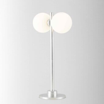 Distinguished Stillux Balloons wall lamp with connected matt white glass spheres and sleek matte silver metal stem