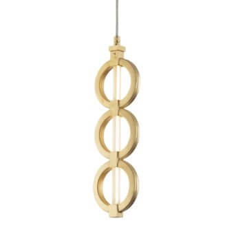 Distinguished Stillux Chain Suspension Lamp with interconnected metal rings and frosted pyrex glass diffusing integrated LED illumination
