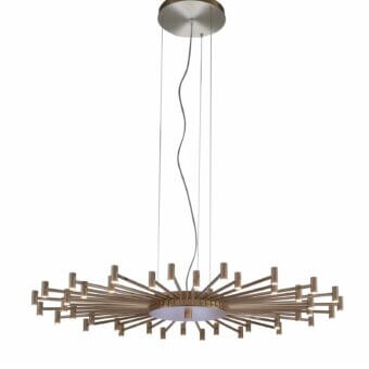 Captivating Stillux Line Suspension Lamp lighting with a bronze-toned matte metal structure and radiating cylindrical sources
