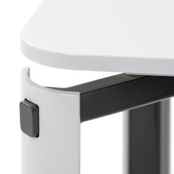 Elegant Turri Zenit table with glossy lacquered white tabletop and dark gray metal support crafted in Italy