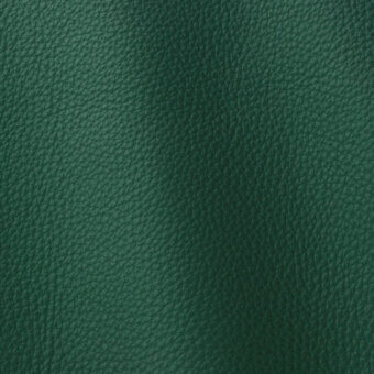 Dark green leather texture with a pebble-grain pattern and matte finish, displaying subtle tonal variations across a consistent surface.