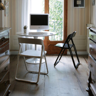 Superior Casamania Bek chair crafted in Italy with injection-reinforced fiberglass and a clean matte white finish