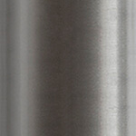Brushed metal surface, stainless steel alloy, vertical grain texture, matte grey finish, diffused sheen, smooth elongated form, even lighting.