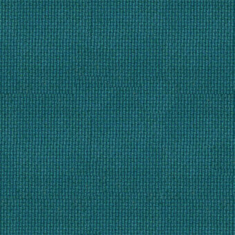 Teal textile sample with a grid weave, displaying a matte finish and consistent texture, featuring subtle tonal variations and a raised surface.