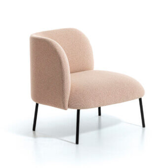 Distinguished Bross Sit lounge chair with woven fabric upholstery and slender dark metal legs