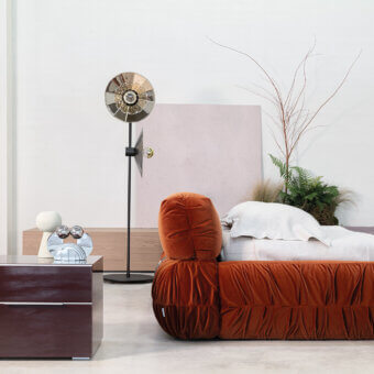 Superior Cierre1972 Square New nightstand with two drawers and sleek metal handles in a rich brown finish