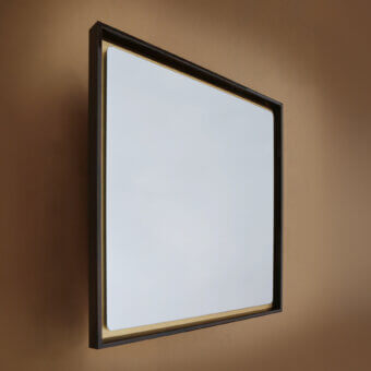 Superior Casa Casati Splendo wall mirror with clear glass and synthetic gold leaf background in glossy wood finish