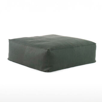 Superior Cierre1972 Soft Ottoman, a comfortable ottoman in dark gray ribbed textile with minimalist aesthetics