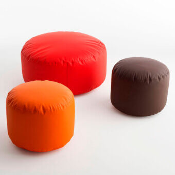 Distinguished Casamania Pollon ottoman with bright red premium fabric and smooth matte finish