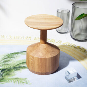 Exceptional Miniforms Pezzo stool crafted in Italy with solid oak and smooth light-toned wood grain