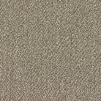 Taupe woven fabric sample with a dense, irregular texture and matte finish; identified as r734 col.0242, suggesting linen or jute fibers.