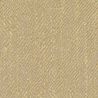 Woven fabric sample r738 col.0422, basketweave texture in muted gold and sandy yellow tones, dense nubby surface, diffused studio lighting.