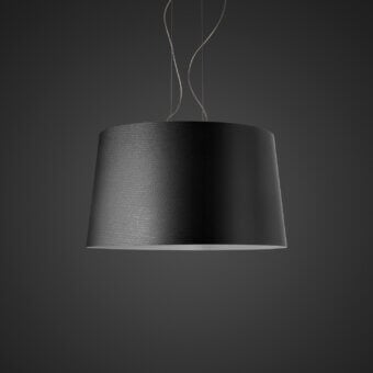 Distinguished Foscarini Twice As Twiggy suspension lamp in fiberglass-based composite with liquid coated matte black finish