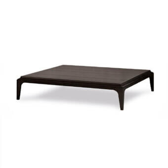 Distinguished BelMondo by Bellotti Ezio Pleiadi coffee table with dark brown wood and clean, curved lines exhibiting contemporary style