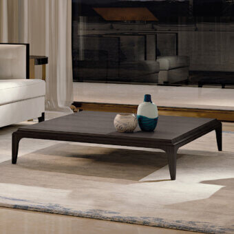 Distinguished BelMondo by Bellotti Ezio Pleiadi coffee table in dark brown wood with a matte finish highlighting natural grain