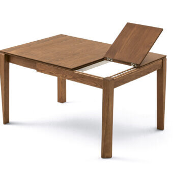 Distinguished Pacini & Cappellini Plurimo table with ash veneered top and solid ash legs in a warm medium-brown finish crafted in Italy