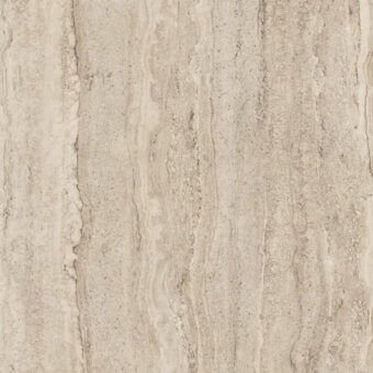 Travertine stone texture, beige and cream tones, vertical striations with subtle tonal shifts and a honed, granular surface.