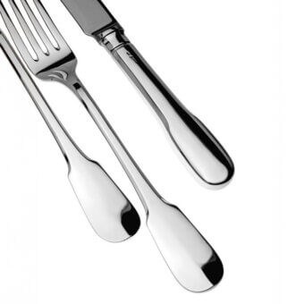 Superior Schiavon Scudo dessert serving cutlery crafted from silver or silver-plated alpaca with a polished finish