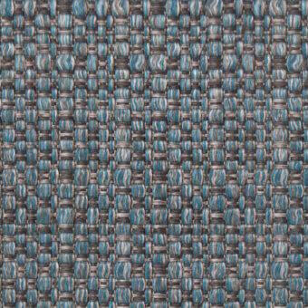 Textile pattern, deep ocean blue and gray tones, structured grid of twisted synthetic yarns with a dense, uniform weave and subtle texture.