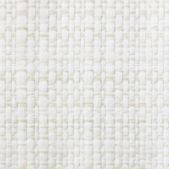 Creamy off-white woven fabric texture with beige threads, dense grid pattern, matte finish, suggesting linen or natural fiber composition.