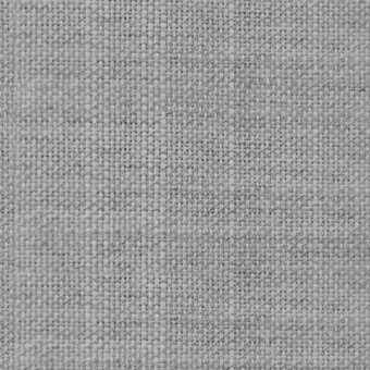 Gray woven textile with a grid pattern, displaying a consistent matte finish and subtle tonal variations in a studio setting.