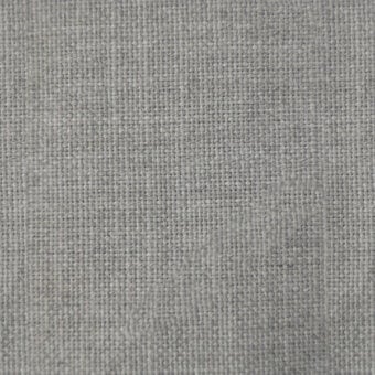 Gray woven textile with grid pattern, displaying a dense, uniform weave and matte finish, likely linen or natural fiber.