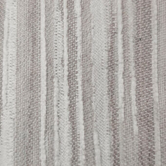 Woven fabric texture, gray and beige striated pattern, vertical lines, matte finish, neutral tone, visible weave, slightly irregular surface.
