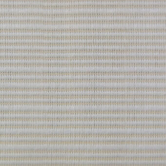Off-white woven fabric texture with pale gold horizontal lines, displaying a dense grid pattern and consistent matte finish.