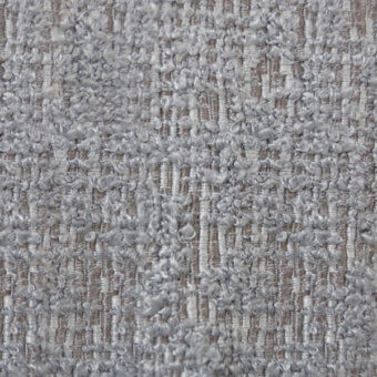 Woven fabric texture, gray and silver tones, irregular looped and striped pattern, matte finish, sample labeled “1132 smoke”.